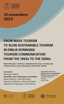 Giornata di studio: From mass tourism to slow sustainable tourism in Emilia Romagna: tourism communication from the 1960s to the 2000s